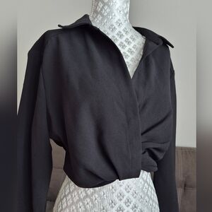 Zara Black Wrap Blouse